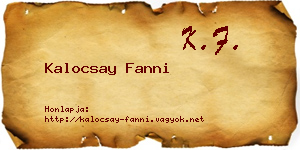 Kalocsay Fanni névjegykártya