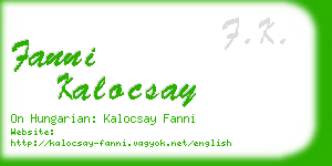 fanni kalocsay business card